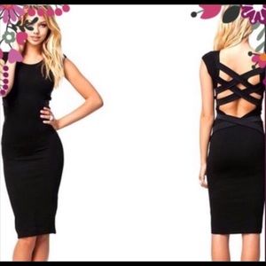 Black dress with cut-out back